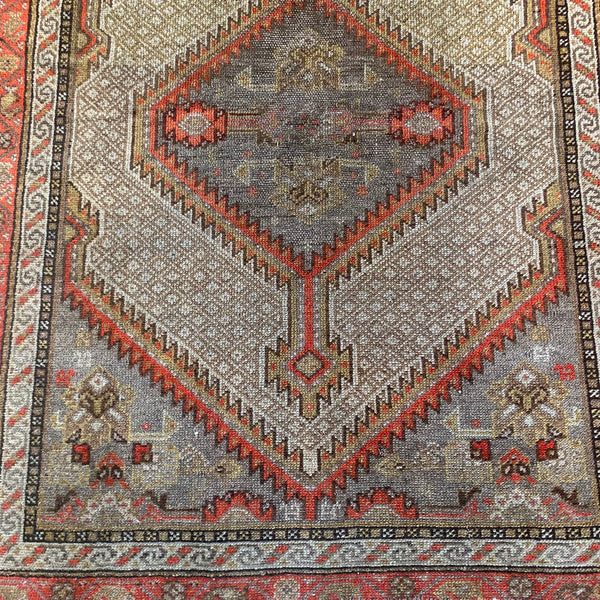 Vintage Rug, 3' 2 x 3' 10 Grey