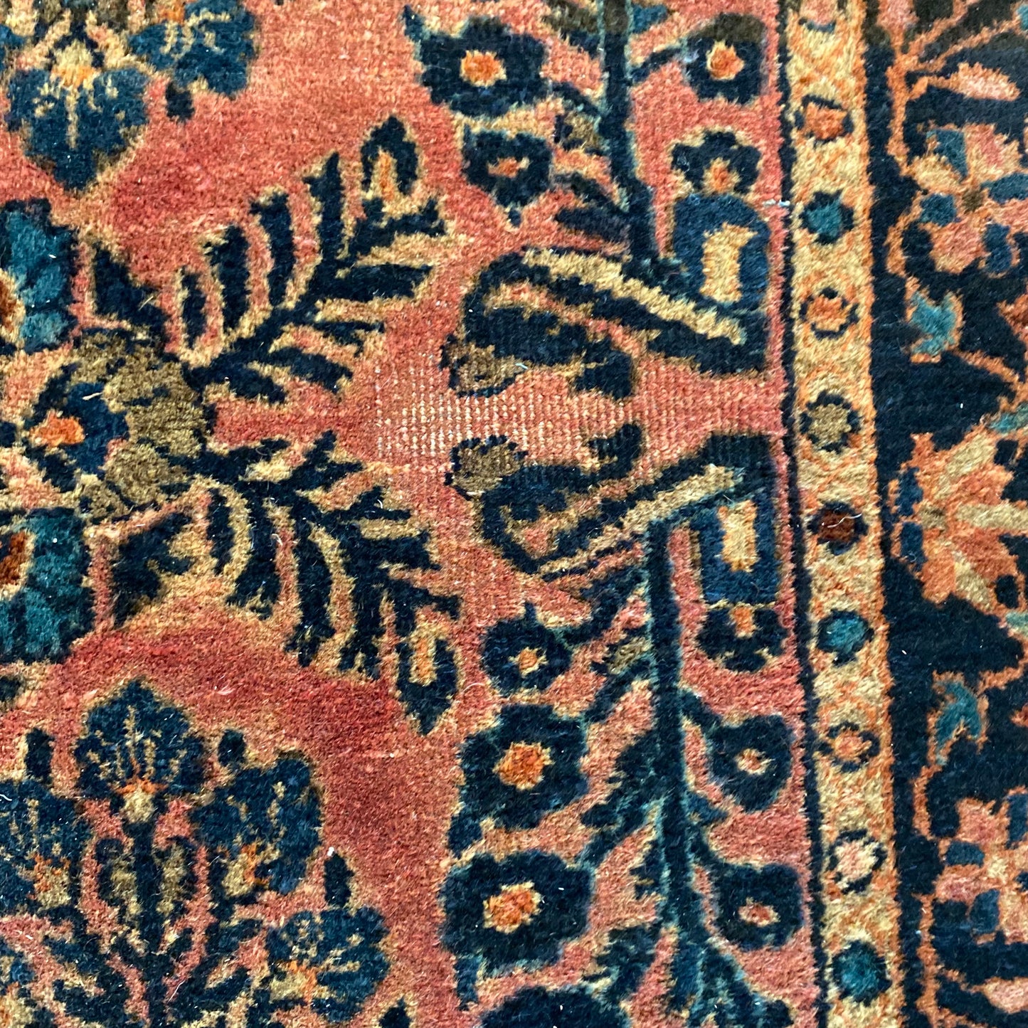 Vintage Rug, 3' 4 x 4' 9 Pink