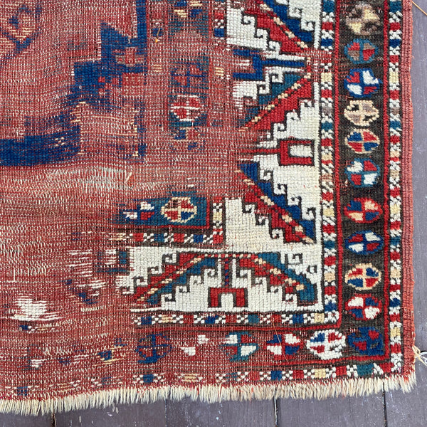 Antique Rug, 4' 5 x 8' 5 Blue