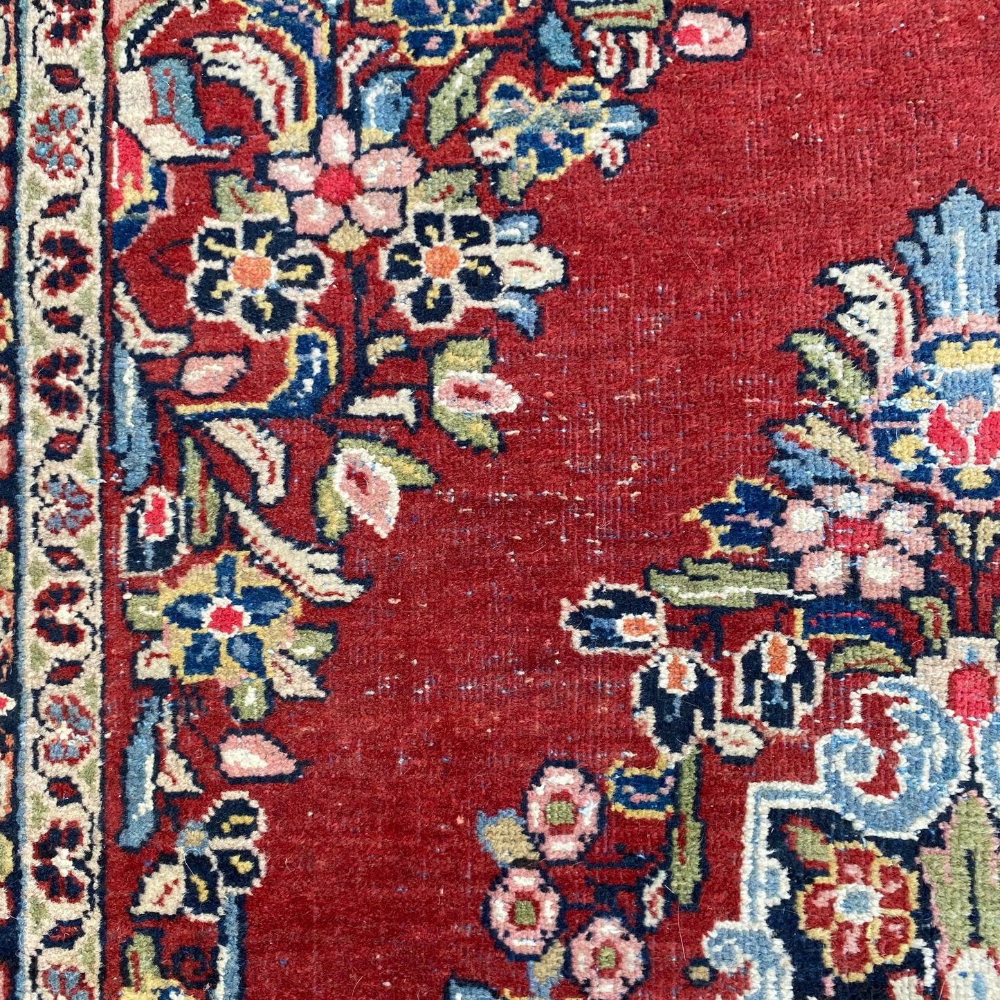 Vintage Rug, 4' 2 x 7' Red