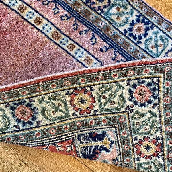 Vintage Rug, 1' 8 x 3' 5 Pink Prayer