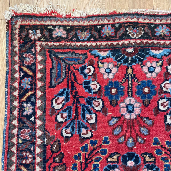 Vintage Rug, 1' 11 x 3' Red