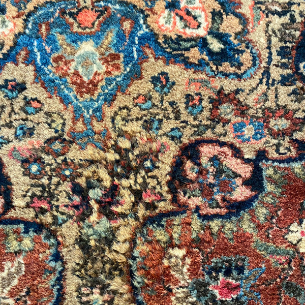 RESERVED Vintage Rug, 4' 6 x 6' 7 Red Brown