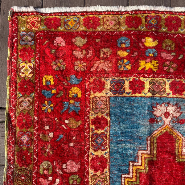 Vintage Rug, 3' 4 x 5' Red