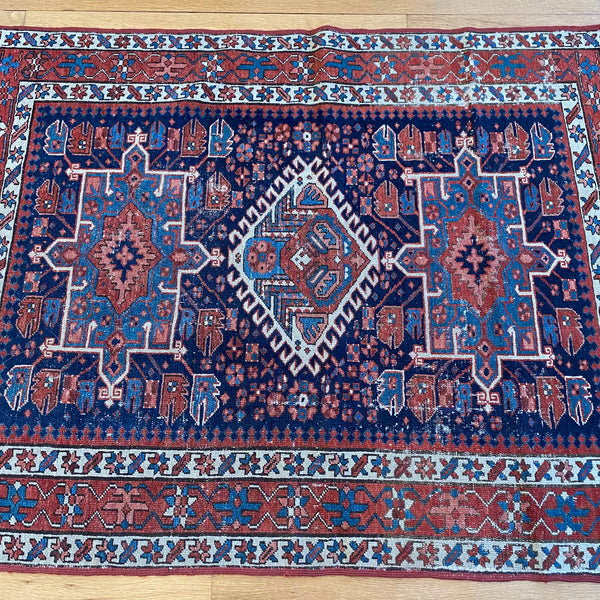 Vintage Rug, 3' 7 x 4' 6 Blue