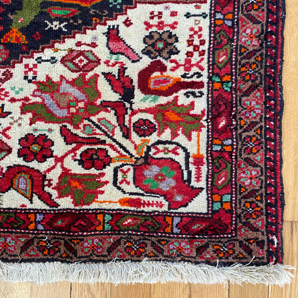 Vintage Rug, 2' 9 x 3' 6 White