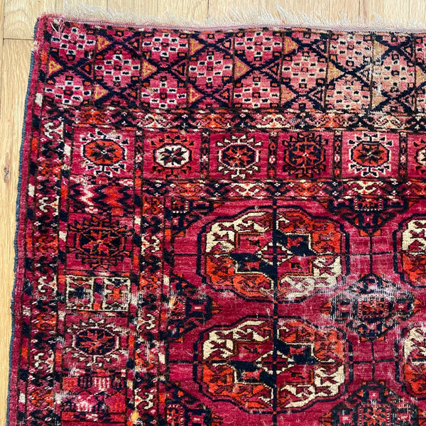 Antique Rug, 3' 5 x 4' 1 Pink Bokhara