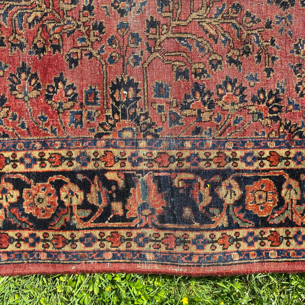 Vintage Rug, 4' 6 x 6' 7 Dark Pink