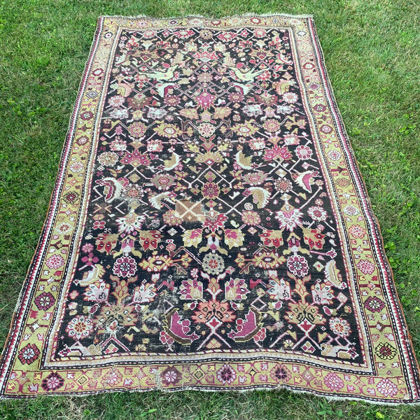 Vintage Rug, 4' 2 x 7' Brown