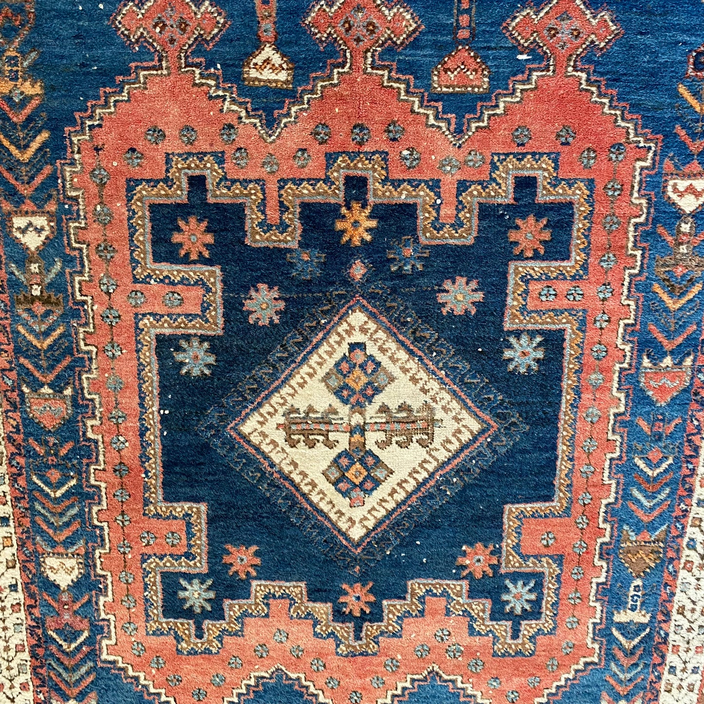 Vintage Rug, 3' 5 x 4' 5 Blue