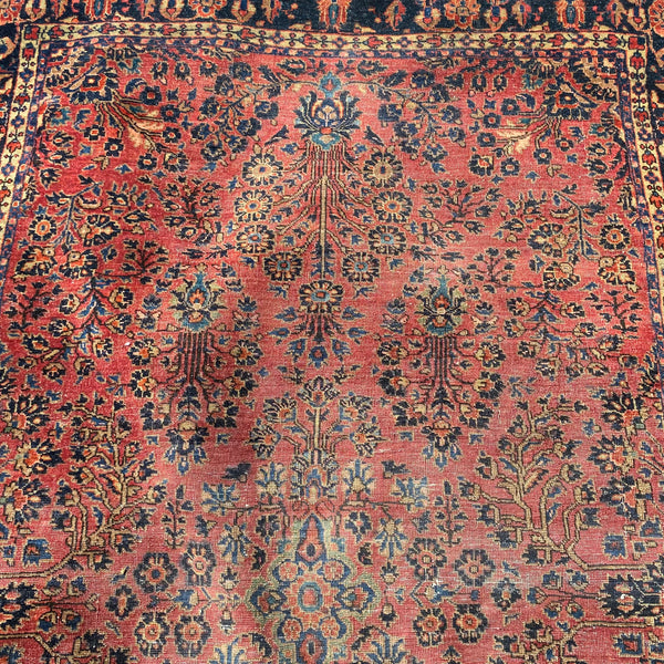 Vintage Rug, 4' 6 x 6' 7 Dark Pink