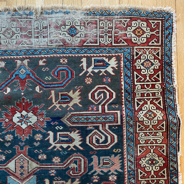 Antique Rug, 3' x 4' 2 Blue