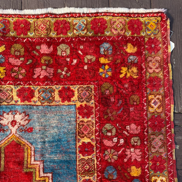 Vintage Rug, 3' 4 x 5' Red