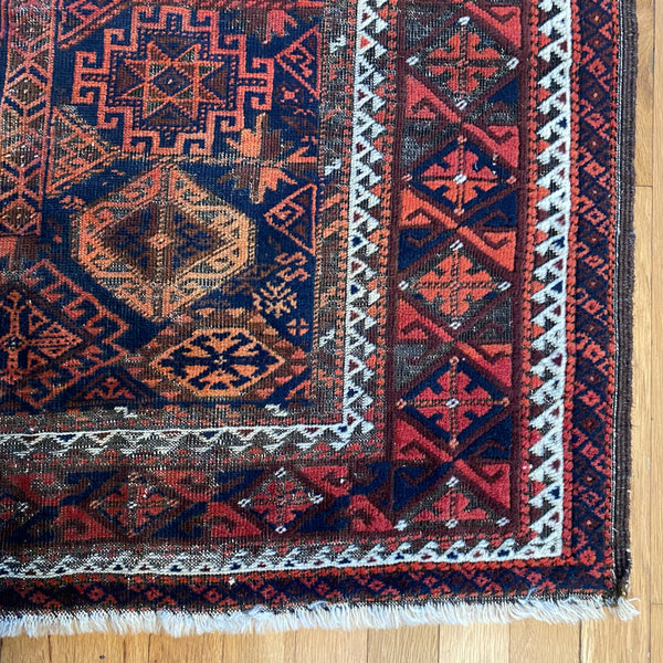 Antique Rug, 3' 5 x 6' 5 Blue