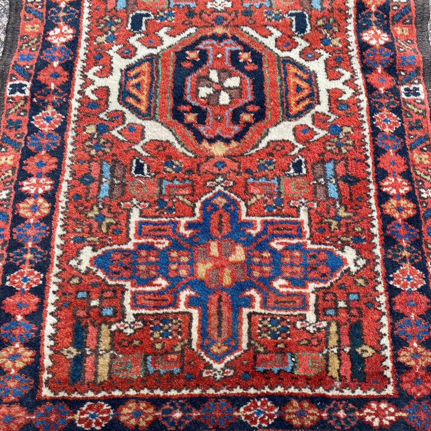 Vintage Rug, 2' x 2' 11 Red Orange