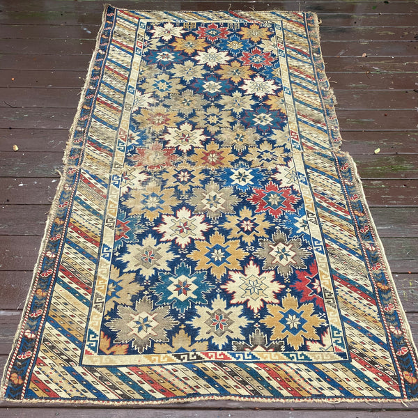 Antique Rug, 4' 1 x 7' 1 Blue