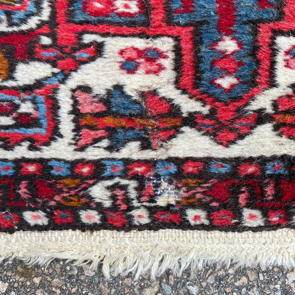 Vintage Rug, 2' x 6' 3 White