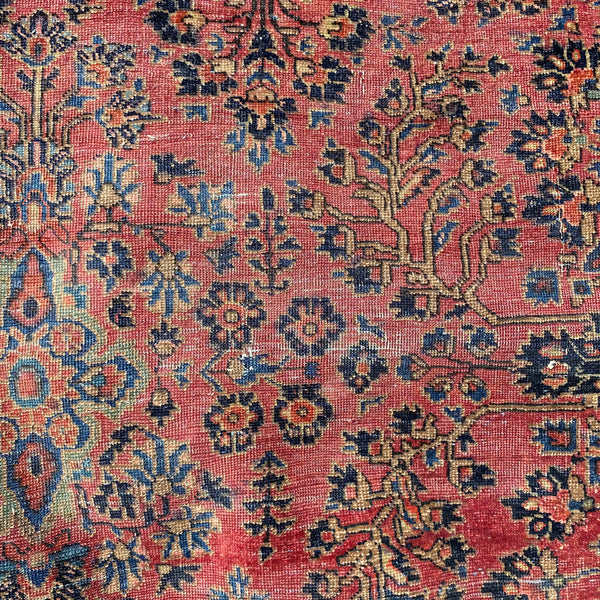 Vintage Rug, 4' 6 x 6' 7 Dark Pink
