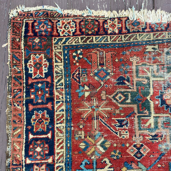 Vintage Rug, 3' 10 x 4' 6 Red Orange