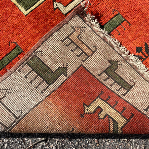 Vintage Rug, 4' 6 x 6' 8 Orange