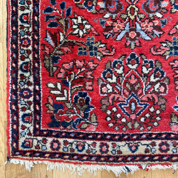 Vintage Rug, 2' x 2' 10 Red