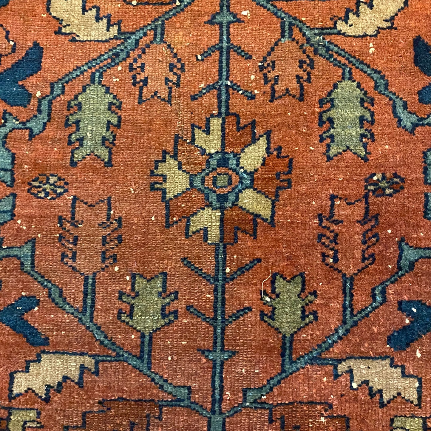 Persian Lilihan Rug, 3' 5 x 5' Vintage Dark Rose - Jessie's Oriental Rugs