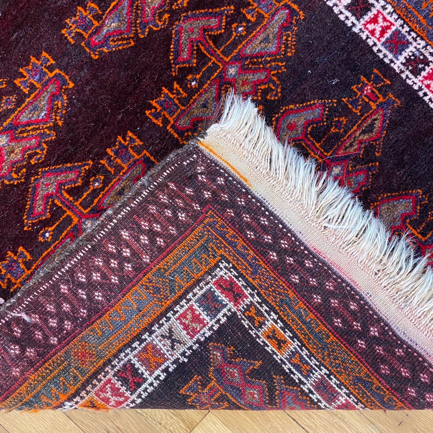 Afghan Prayer Rug, 2' 9 x 5' Vintage Brown - Jessie's Oriental Rugs