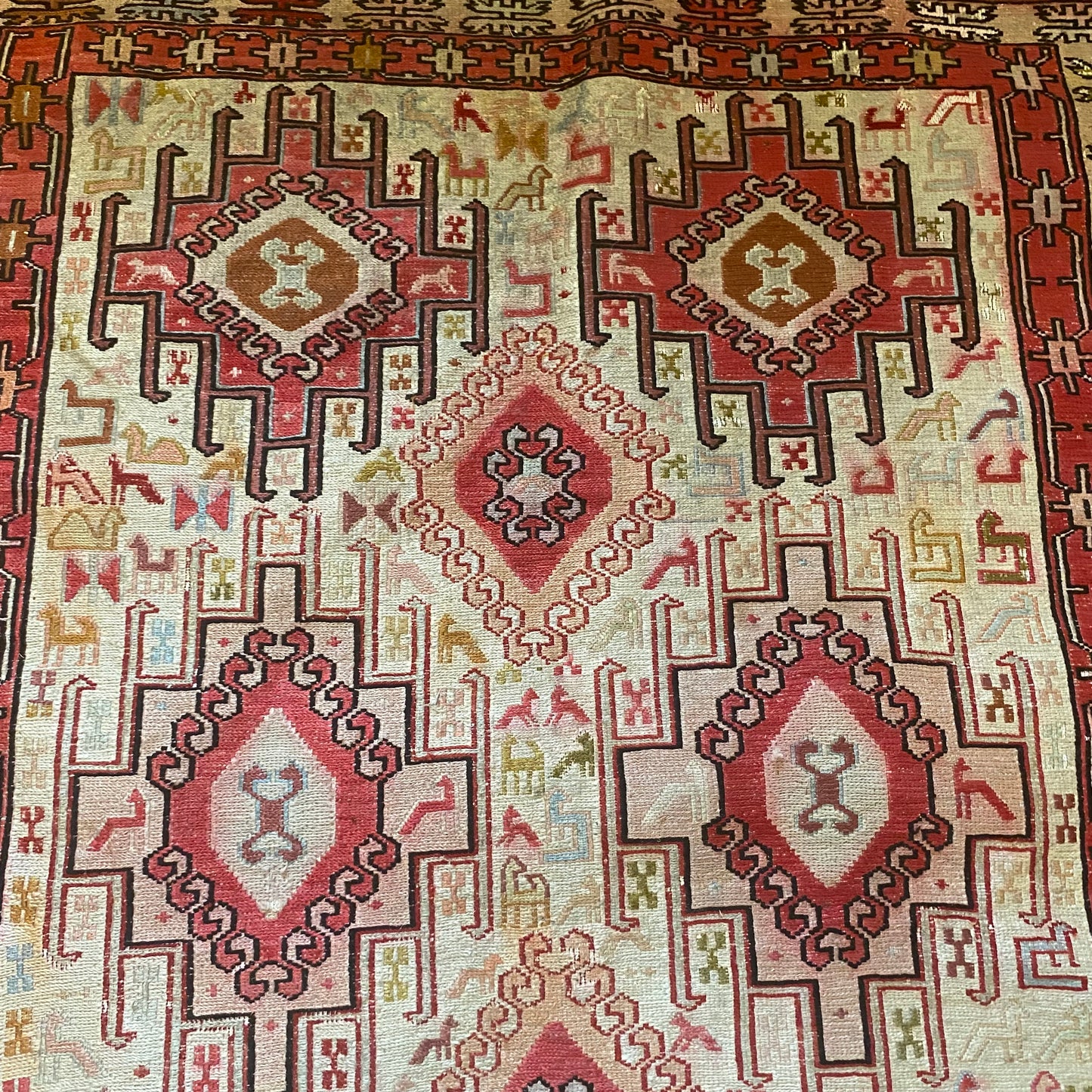 Vintage Rug, 3' 6 x 4' 10 White