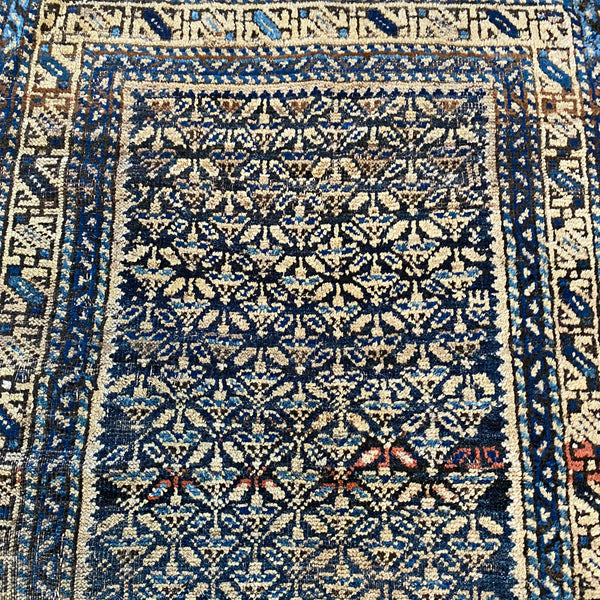 Antique Rug, 2' 7 x 4' 3 Blue