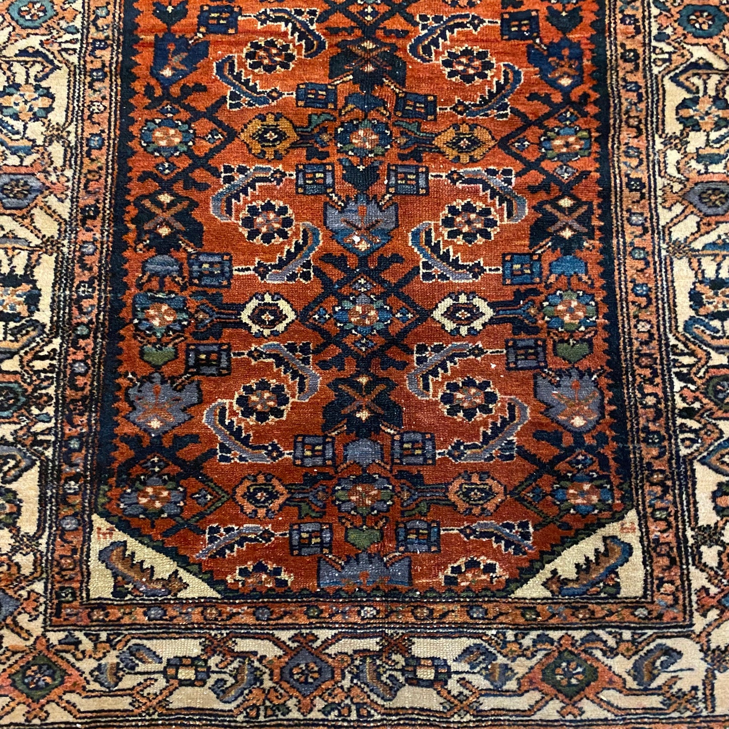 Persian Malayer, 3' 2 x 3' 9 Vintage Red Brown