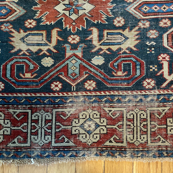 Antique Rug, 3' x 4' 2 Blue