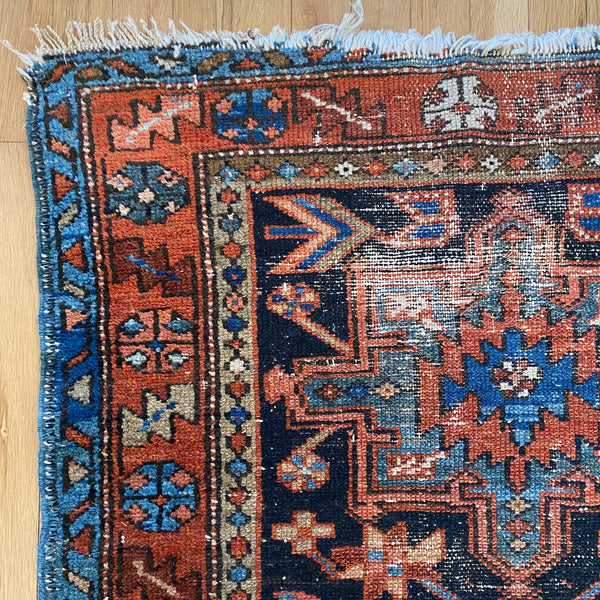 Vintage Rug, 3' x 4' 5 Blue