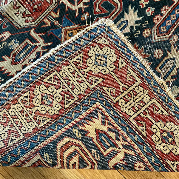 Antique Rug, 3' x 4' 2 Blue