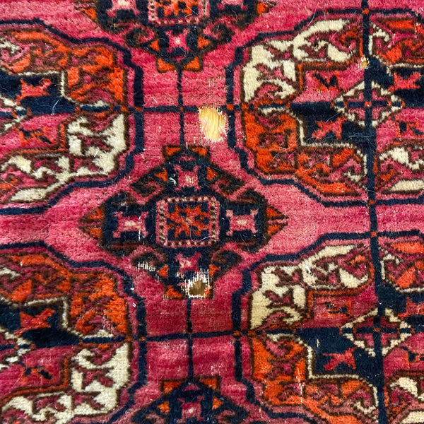 Antique Rug, 3' 5 x 4' 1 Pink Bokhara