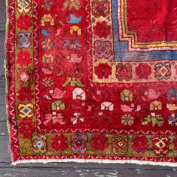 Vintage Rug, 3' 4 x 5' Red