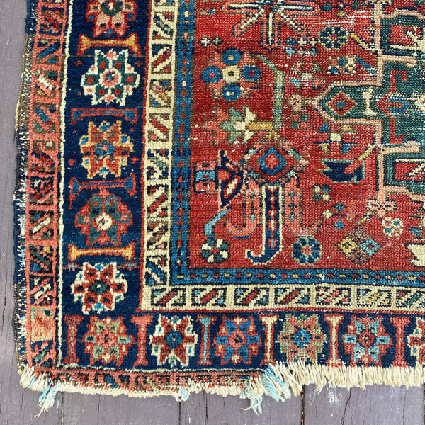 Vintage Rug, 3' 10 x 4' 6 Red Orange