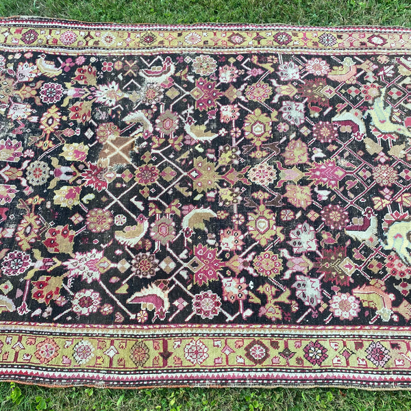Vintage Rug, 4' 2 x 7' Brown
