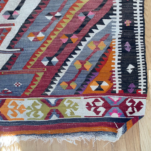Vintage Rug, 4' 4 x 5' 2 Red