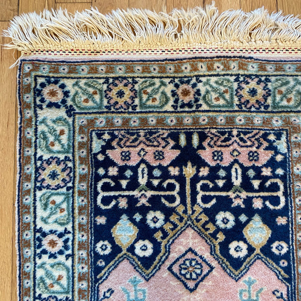 Vintage Rug, 1' 8 x 3' 5 Pink Prayer