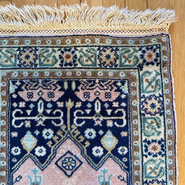 Vintage Rug, 1' 8 x 3' 5 Pink Prayer