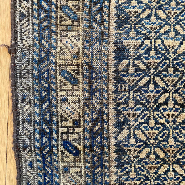 Antique Rug, 2' 7 x 4' 3 Blue