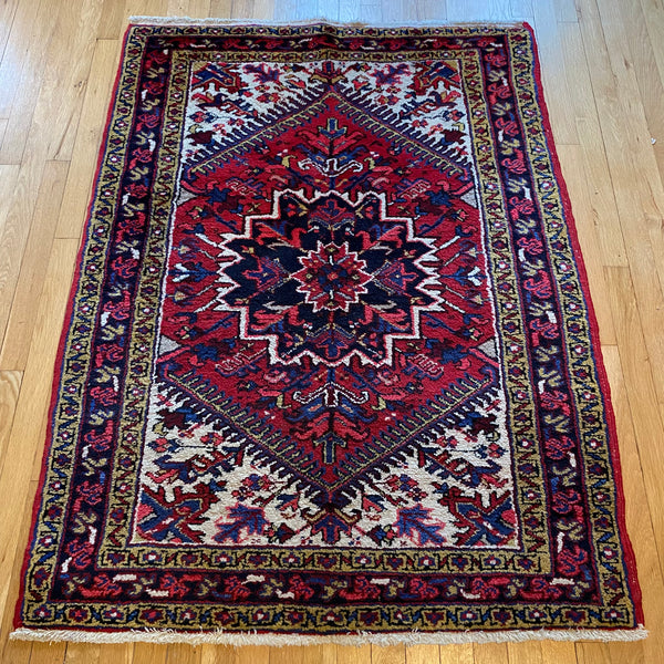 Vintage Rug, 3' 7 x 5' Red