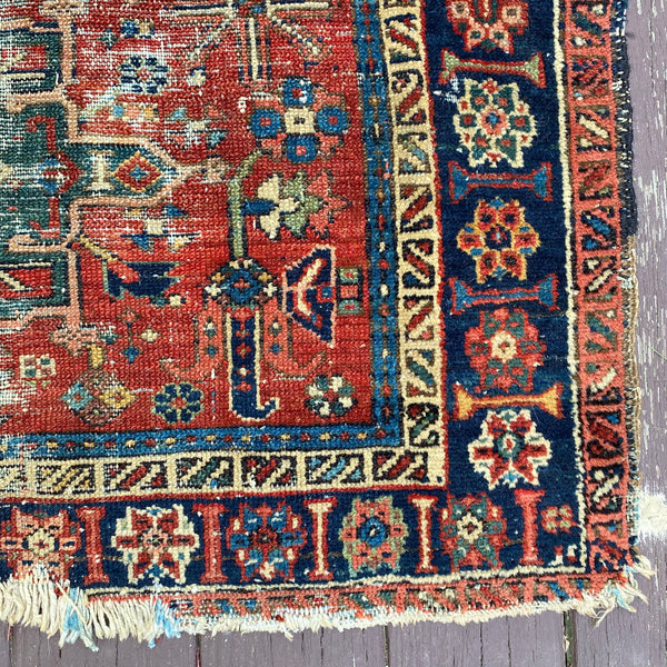 Vintage Rug, 3' 10 x 4' 6 Red Orange