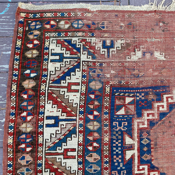 Antique Rug, 4' 5 x 8' 5 Blue