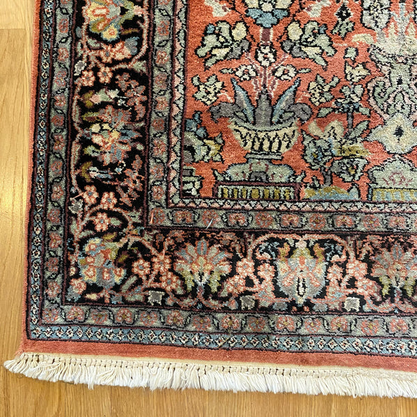 Vintage Rug, 3' x 5' 1 Dark Pink