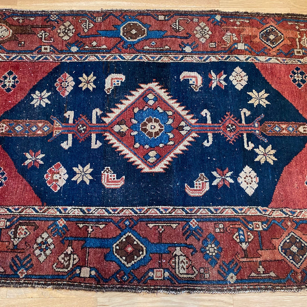 Vintage Rug, 3' 6 x 5' 5 Blue