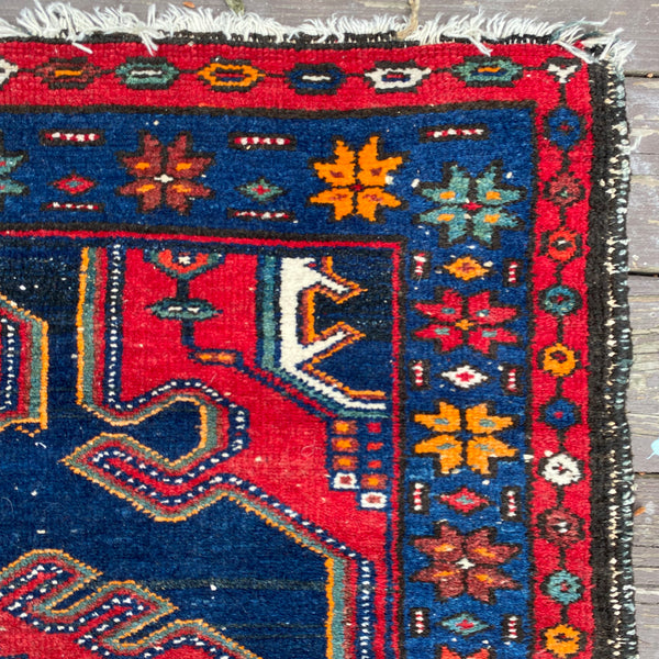 Vintage Rug, 3' 3 x 5' Blue