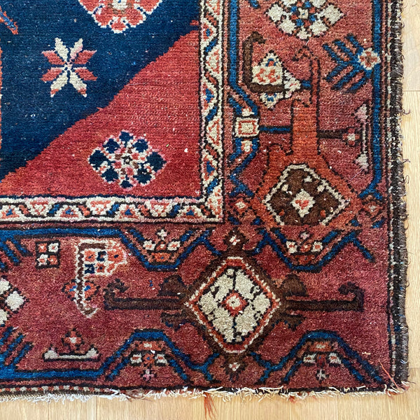 Vintage Rug, 3' 6 x 5' 5 Blue
