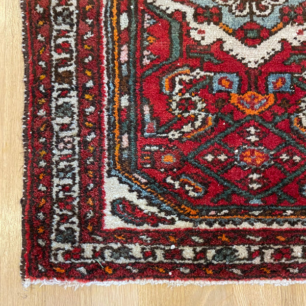 Vintage Rug, 2' x 2' 7 Red