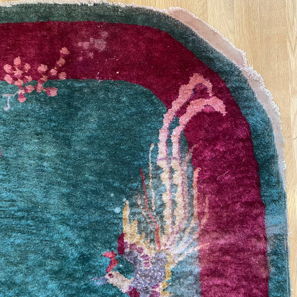 Vintage Rug, 3' 6 x 5' 10 Green